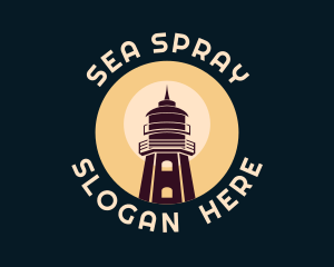 Marine Port Lighthouse logo design