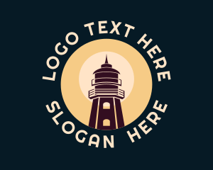 Port - Marine Port Lighthouse logo design
