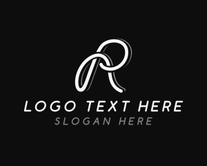 Quilting - Fashion Designer String Letter R logo design