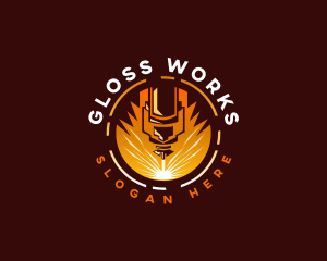 Laser Industrial Drill logo design