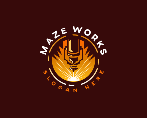 Laser Industrial Drill logo design