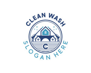 Pressure Washer Cleaning Sanitation logo design