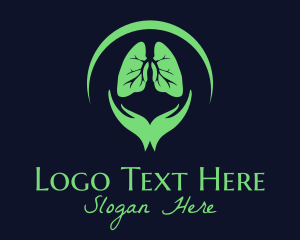 Air - Green Hand Lungs logo design