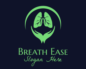 Respiratory - Green Hand Lungs logo design