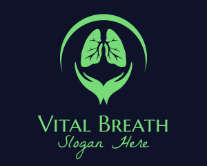 Lung - Green Hand Lungs logo design