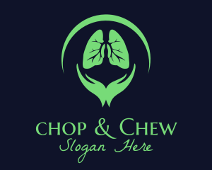 Healthcare - Green Hand Lungs logo design