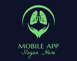Emergency Care - Green Hand Lungs logo design