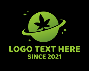 Hemp - Weed Planetary Orbit logo design