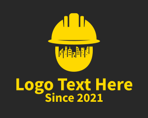 Helmet - Golden Cityscape Contractor logo design