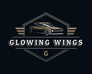 Retro Car Wings logo design