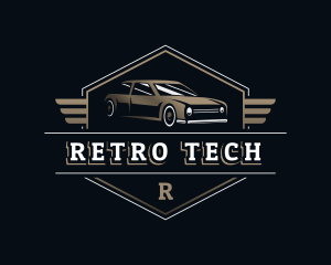 Retro Car Wings logo design