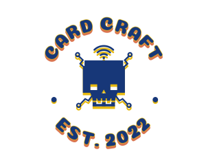 Internet - Robotic Skull Emblem logo design