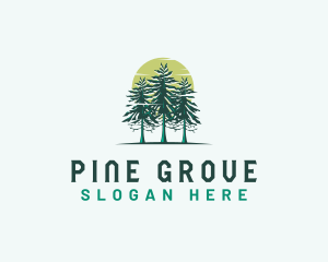 Pine Tree Forest Outdoor logo design