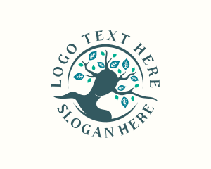 Massage - Nature Woman Tree logo design
