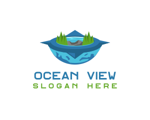 Ocean Globe Compass logo design