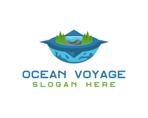 Ocean Globe Compass logo design