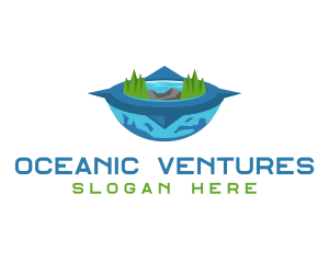 Ocean Globe Compass logo design