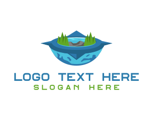 Hiking - Ocean Globe Compass logo design