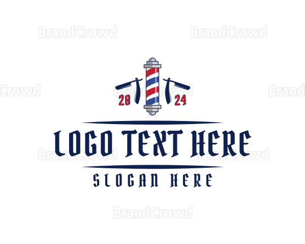 Barber Razor Salon Logo