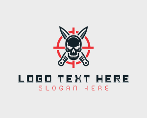 Mercenary - Skull Ninja Knife logo design