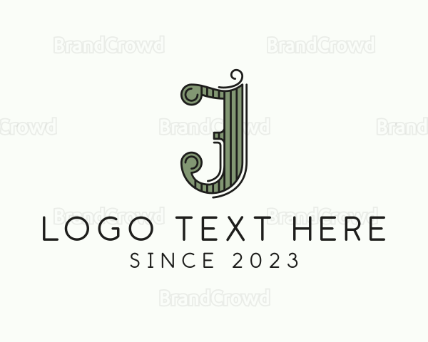 Traditional Business Letter J Logo