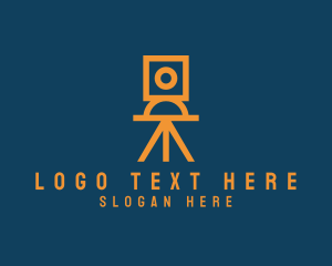 Camera Lens - Geometric Camera Tripod logo design
