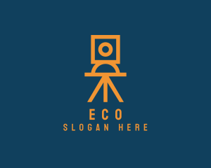 Photo Booth - Geometric Camera Tripod logo design