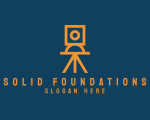 Camera Lens - Geometric Camera Tripod logo design