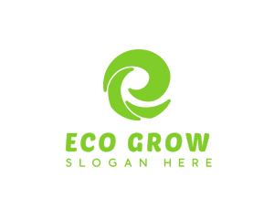 Eco Business Letter E logo design