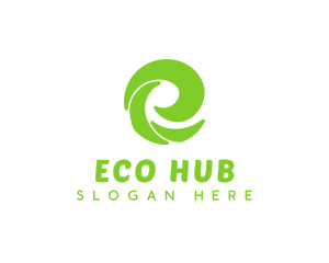 Eco Business Letter E logo design