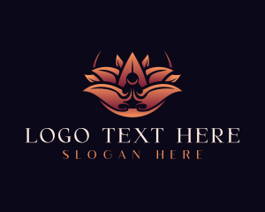 Lifestyle - Yoga Meditation Flower logo design