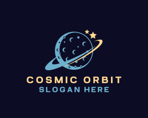 Moon Orbit Galaxy logo design