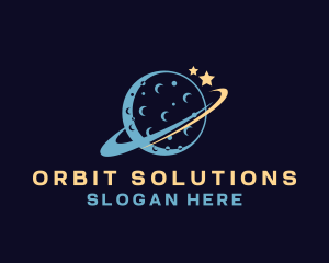 Moon Orbit Galaxy logo design