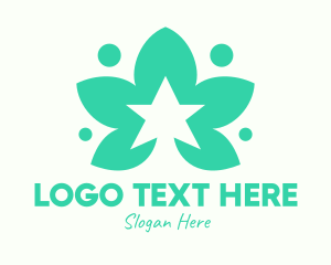 Plant - Green Herb Star logo design