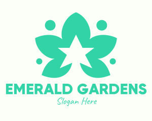 Green Herb Star logo design