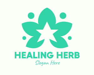 Green Herb Star logo design