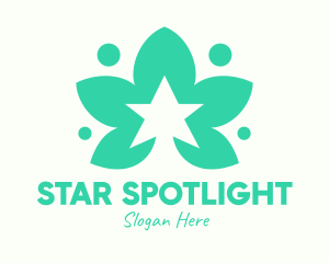 Green Herb Star logo design