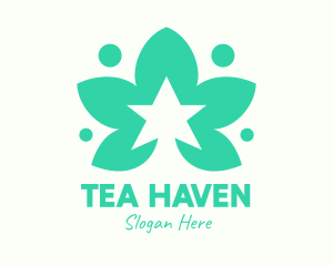 Green Herb Star logo design