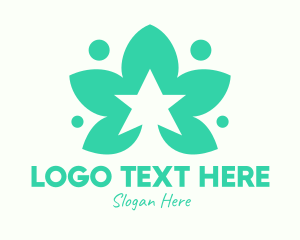 Natural Product - Green Herb Star logo design