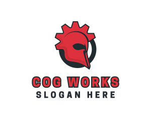 Cog Spartan Helmet logo design