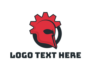 Red Helmet - Cog Spartan Helmet logo design