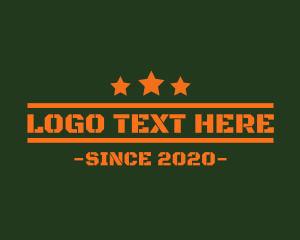 Stencil - Army Orange Text logo design