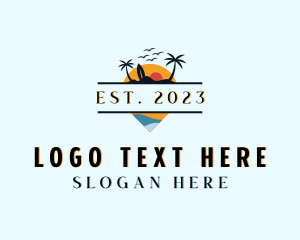 Tropical - Vacation Location Pin logo design