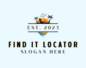 Vacation Location Pin logo design