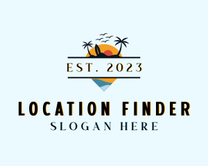 Vacation Location Pin logo design