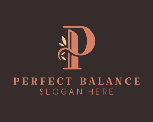 Natural Leaf Letter P logo design