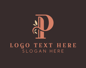 Beauty Salon - Natural Leaf Letter P logo design