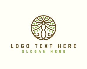 Yoga - Woman Tree Wellness logo design