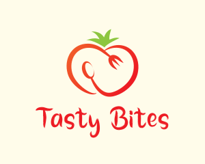 Fast Food - Red Tomato Cutlery logo design