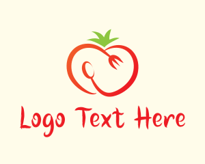 Fast Food - Red Tomato Cutlery logo design